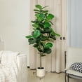 thumbnail image 3 of ROMSWI 6FT Artificial Fiddle Leaf Fig Tree with White Planter Pot Natural Trunk Realistic Leaves Lifelike Faux Floor Plant For Home House Office Decor Indoor, 3 of 10