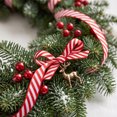 thumbnail image 6 of Christmas Red and White Stripe Polyester Grosgrain Ribbon for Gift Wrapping, Holiday Bows and Crafts, 6 of 6