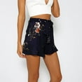 thumbnail image 6 of QENGING Summer Skirts for Women Casual Skirt Ruffle Floral Print Zipper Short Pants Casual, 6 of 9