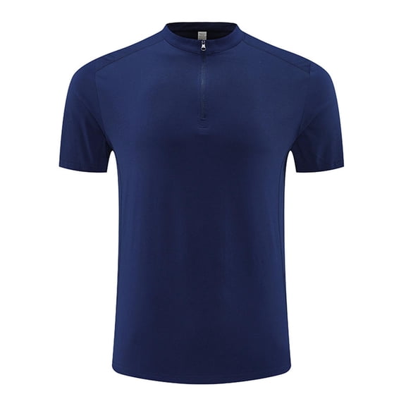 Mens Athletic Quarter Zip Short Sleeve Hiking Shirt Quick Dry Moisture Wicking Mock Neck Performance T-Shirt Lightweight Breathable Workout Running Training Top