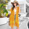 thumbnail image 4 of Beach Vacation Clothes Kimono Cardigan Loose Swimsuit Cover Up for Women Leaves Watermelon Starfish M, 4 of 6