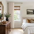 thumbnail image 5 of KoshiMe Faux Linen 100% Blackout Curtains for Living Room Bedroom,96 Inch Long Thermal Insulated Back Tab Window Curtains,Oatmeal, 5 of 7