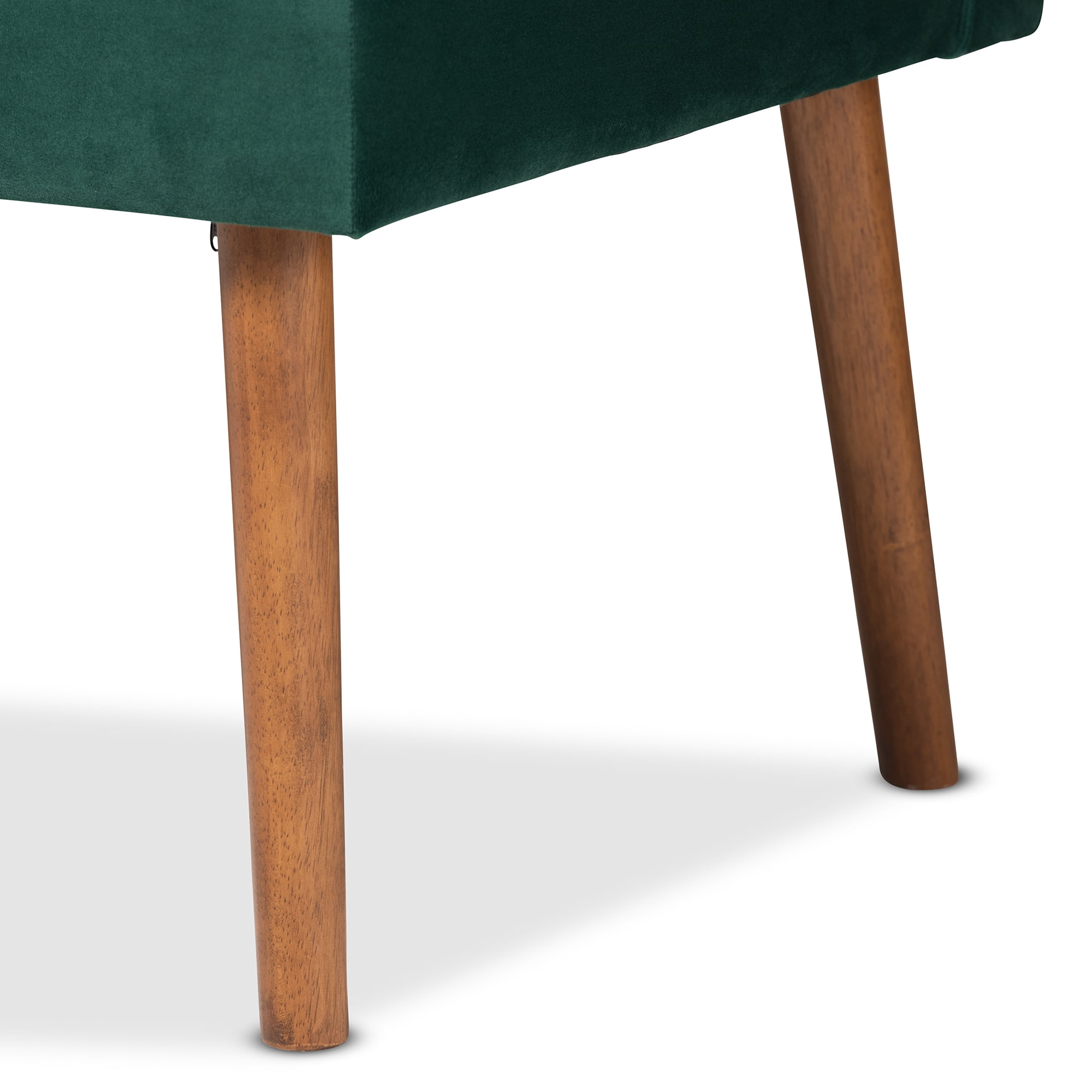 Baxton Studio Alvis Mid-Century Dining Nook Set, 3-Piece, Walnut Brown
