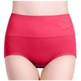 thumbnail image 3 of Daznico Womens Underwear - Women High Waist Postpartum Panties Full Coverage Soft Comfort Briefs - Panties for Women,Color:Watermelon Red,Size:XXL, 3 of 6