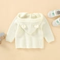 thumbnail image 5 of Vikakiooze Toddler Boys Girls Solid Color Ears Hooded Knitted Tops Warm Coat Clothes, 5 of 9