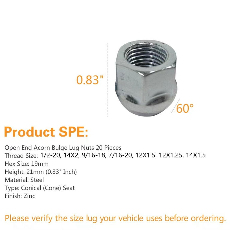 Gorilla Lug Nuts Acorn Bulge Open End 7/16 (4pk) Gorilla Lug Nuts Acorn Bulge Open End 7/16 (4pk)