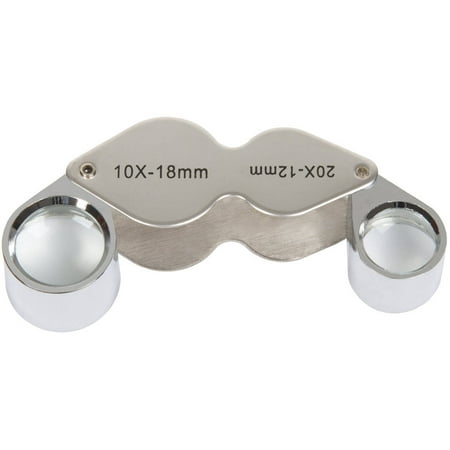 Stalwart 10x and 20x Dual Jeweler's Eye Loupe Magnifier with (Best 10x Jewelers Loupe)