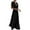 Black, variant on TSADFHJI Pleated Skirts for Women Knee Length Women Wrap V Neck Ruffle Sleeve Tiered Midi Dress Tie Waist A Line Long Party Dress S Black