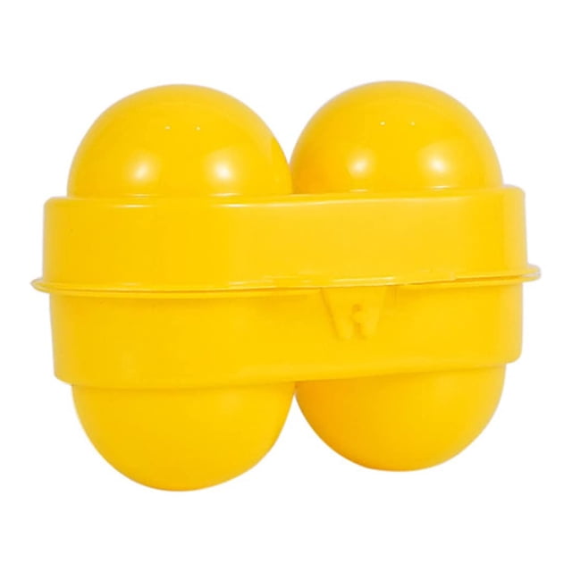 Mini huevera de 2 rejillas, contenedor para guardar huevos, para picnic, camping, con asa fija, color amarillo