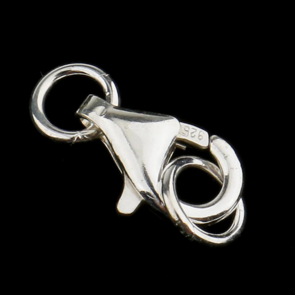 Milageto 3x 1 Piece Double Circle 925 Silver Lobster Clasp Closure Ring Jewelry Findings Crafts - Sliver, 11mm