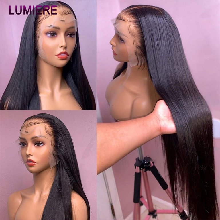 NEW Brazilian Virgin Straight Human Hair Wigs Amazon.com : Lativ Straight Human Hair Wigs With Bangs  main image 4