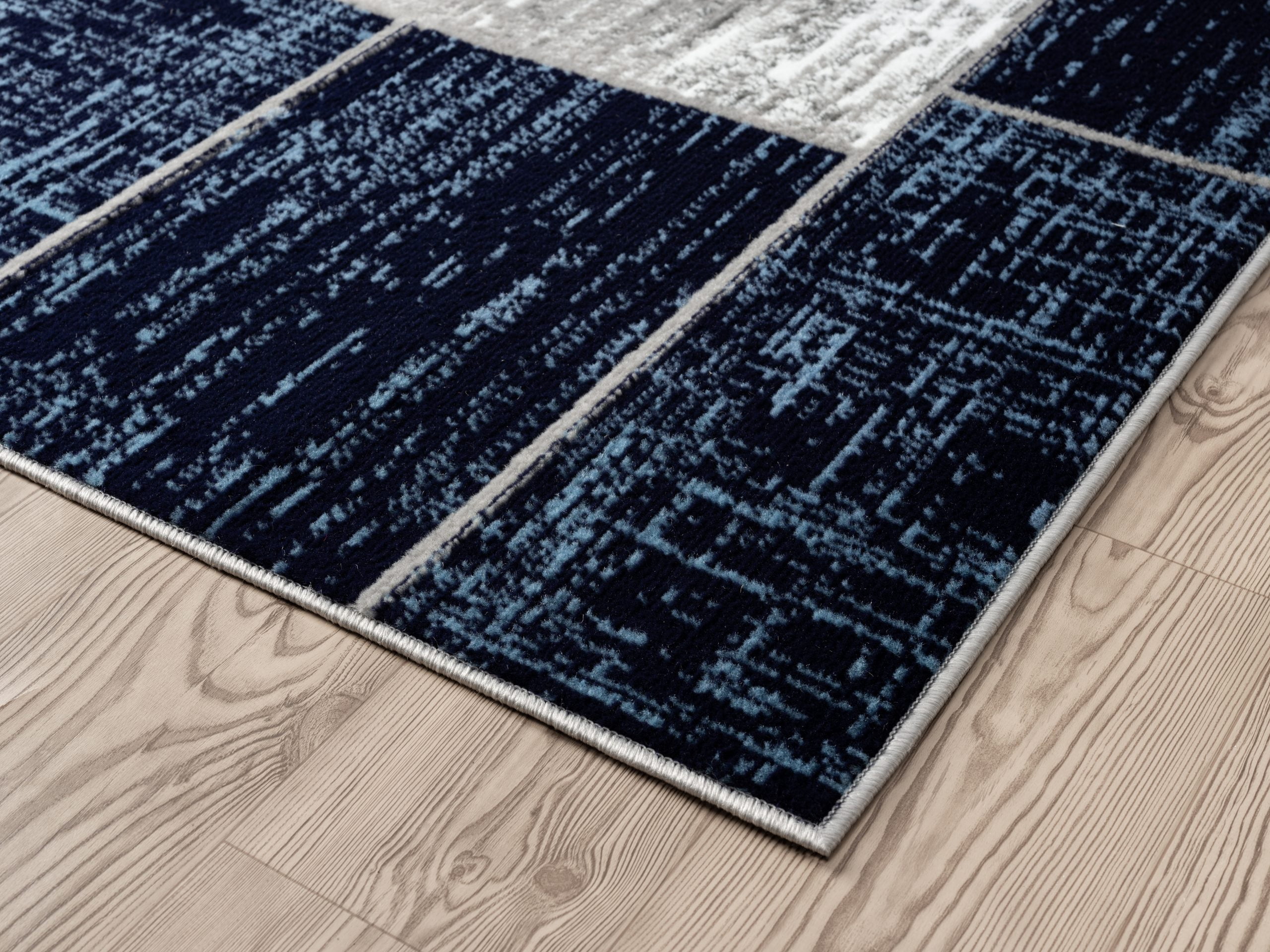 L'Baiet Verena Geometric Area Rug Blue Grey 2' x 3' Small Throw Rugs Carpet for Living Room, Bedroom, Dining Table, Office, Hallway, Foyer | Neutral Colorful Modern Abstract Home Decor