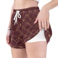 thumbnail image 4 of FORMRS Womens Swim Shorts Mesh Liner Quick Dry Casual Beach Board Bottom with Pockets, Sizes S-2XL, Circular Gold Pattern, 4 of 9