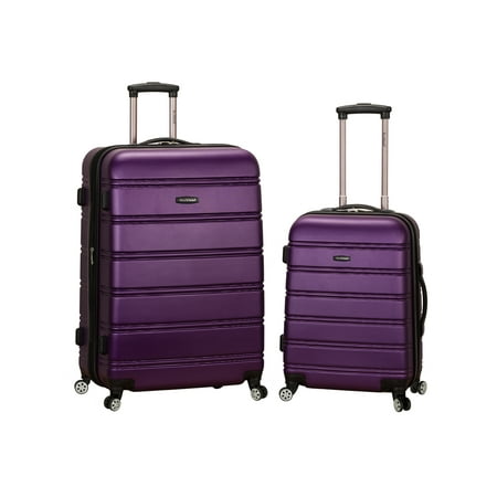 Rockland Melbourne 2pc Expandable ABS Hardside Carry On Spinner Luggage Set - Purple