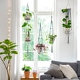 thumbnail image 4 of Macrame Plant Hanger Indoor Hanging Planter Basket with Wood Beads Decorative Flower Pot Holder No Tassels for Indoor Outdoor Boho Home Decor, 4 of 6