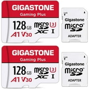 Gigastone 128GB microSDXC U3 A1V30 Memory Card for Nintendo Switch, Red and White – 100MB/s, Micro SD Card – 2-Pack (2x128GB)