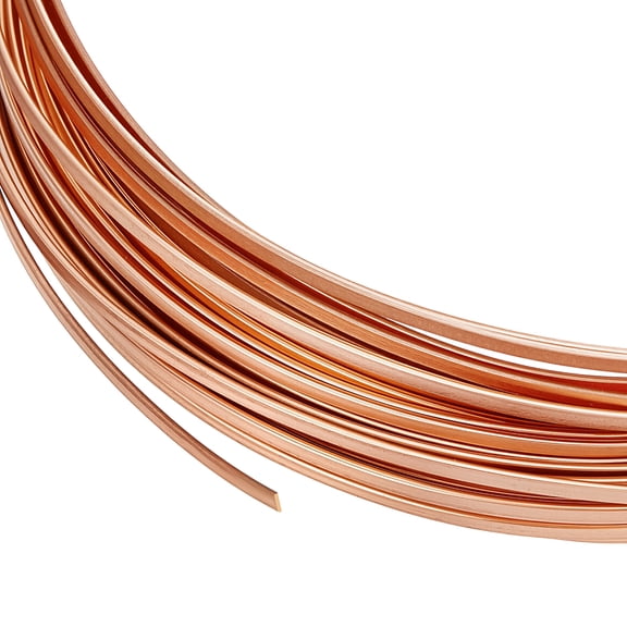 19.7FT 26 Gauge Flat Pure Copper Wire 1mm Wide Flat Bezel Wire Resistant Jewelry Wire for DIY Jewelry Craft Making
