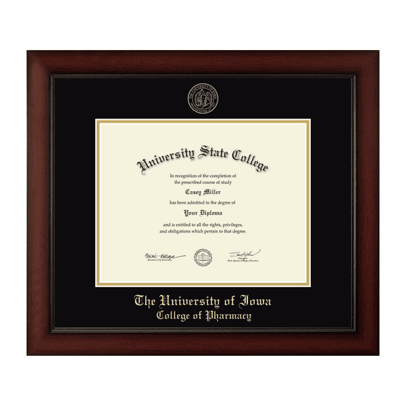 Framerly - UI Pharmacy Diploma Frame with Black and Gold Mat