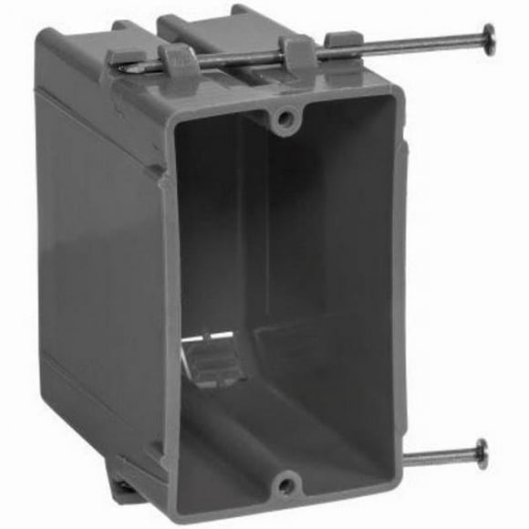 ECM Industries 100756 20 cu. in. 1 Gang PVC New Work Standard Switch & Outlet Wall Electrical Box, Gray