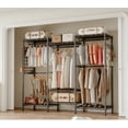 thumbnail image 5 of HOKEEPER 1600LBS 70" L x 17" W x 76" H Portable Closet Wardrobe Heavy Duty Clothes Rack, Clothing Rack with 5 Hang Rods, 7 Shelves & Hooks , Commercial Grade Adjustable Closet Garment Rack, Black, 5 of 12