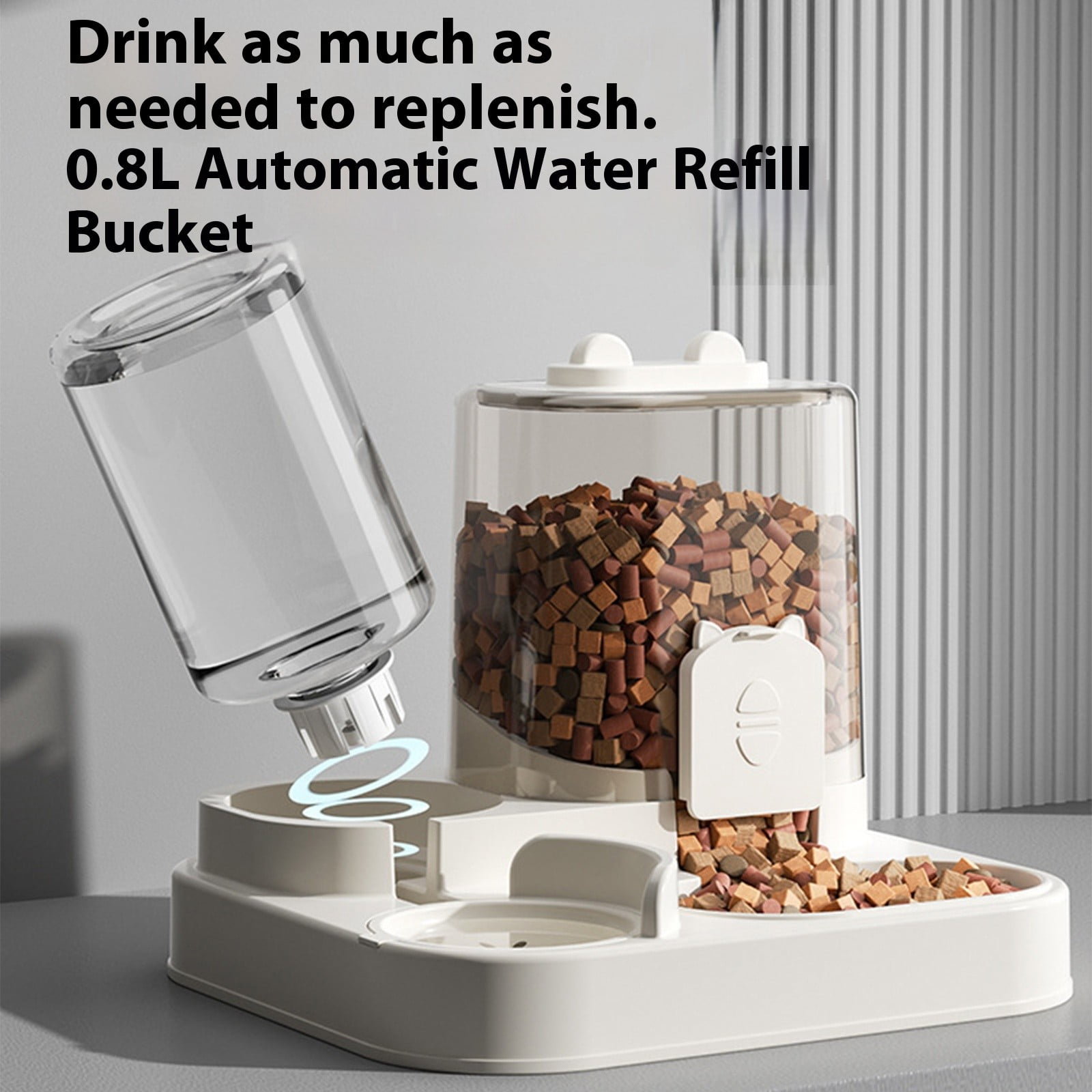 Dog Feeding Station Automatic Water Fountains Removable Stainless Steel Dish Spill Proof Design