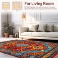 thumbnail image 2 of ODIKA 6'x9' Machine Washable Non-Slip Area Rug, Rustic Earthy Braided Accent High Traffic Rug, Red, 20570, 2 of 7
