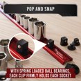 thumbnail image 4 of Precision Defined Aluminum Tool Socket Holder | Red, Single 1/4-Inch x 16 Clips | Heavy Duty Organizer, 4 of 5
