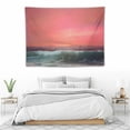 thumbnail image 3 of ONETECH  Pink Ocean Tapestry Beach Tapestry Pink Sea Sky Moon Tapestries Wall Hanging for Teen Girl Women Bedroom College Dorm Living Room Aesthetic Decoration, 3 of 7