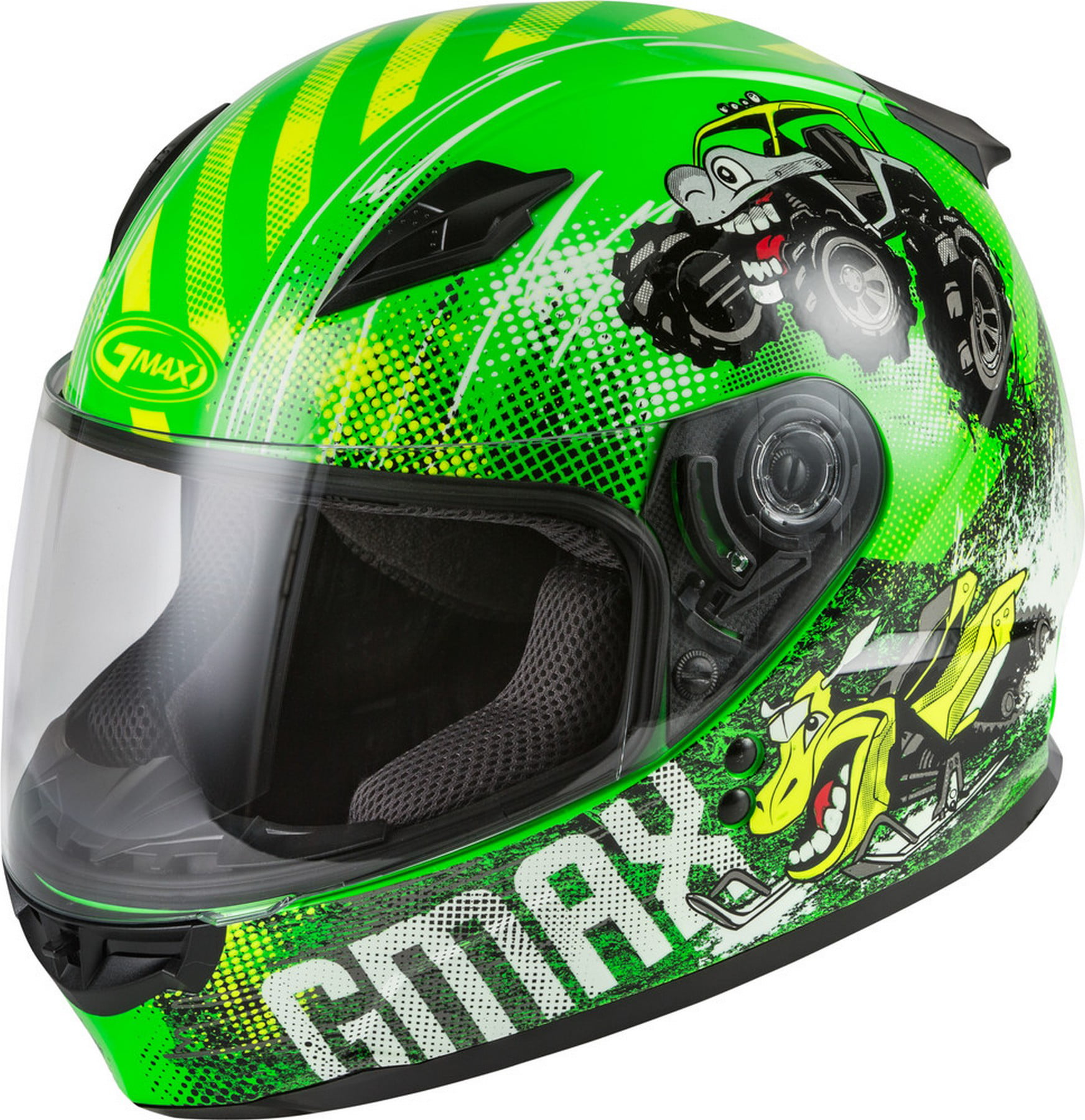 GMAX GM-49Y Beasts Youth Motorcycle Helmet Hi Vis Neon Green SM - Walmart.com - Walmart.com