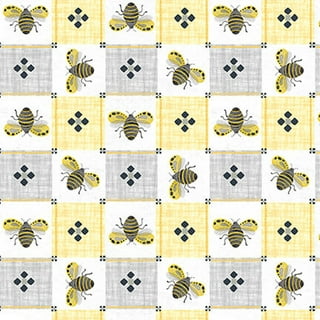 Cartoon Bee Fabric by The Yard Cute Wild Creature Decorative Fabric for  Kids Sewing Lovers Lovely Natural Bee Rustic Style Fabric for DIY  Upholstery