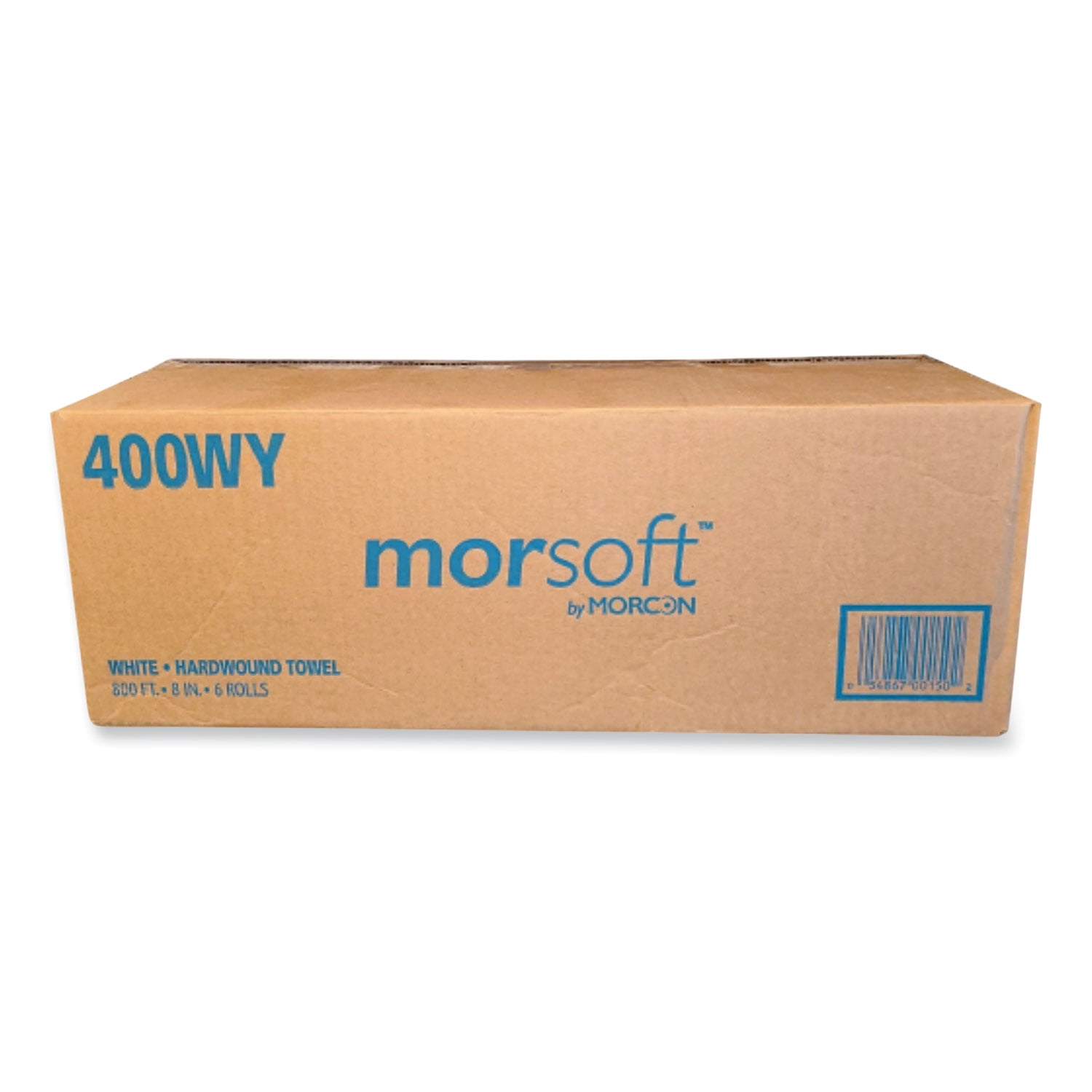 Morcon Paper 400WY Morsoft 8 in. x 800 ft. Y-Notch 1-Ply Controlled Towels - White (6 Rolls/Carton)
