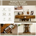 thumbnail image 3 of CZMJY Narrow Console Table T-Shaped - Behind Couch Table with Drawer, Shelves, Dual Anti-Tipping Kits, Modern Foyer Table, Sofa Side Table for Living Room, Entryway, Hallway, Entry Table (Brown), 3 of 10