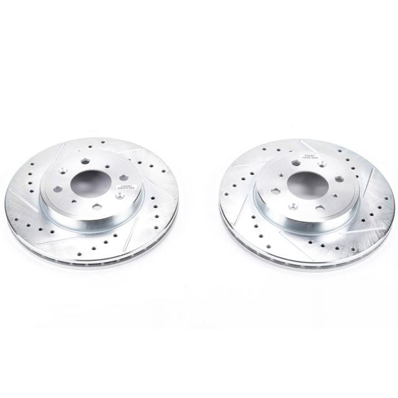 Power Stop Front Pair of Drilled and Slotted Brake Rotors JBR1714XPR Fits 2015 Honda Fit