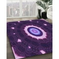 thumbnail image 2 of Ahgly Company Indoor Round Patterned Dark Orchid Purple Area Rugs, 5' Round, 2 of 6
