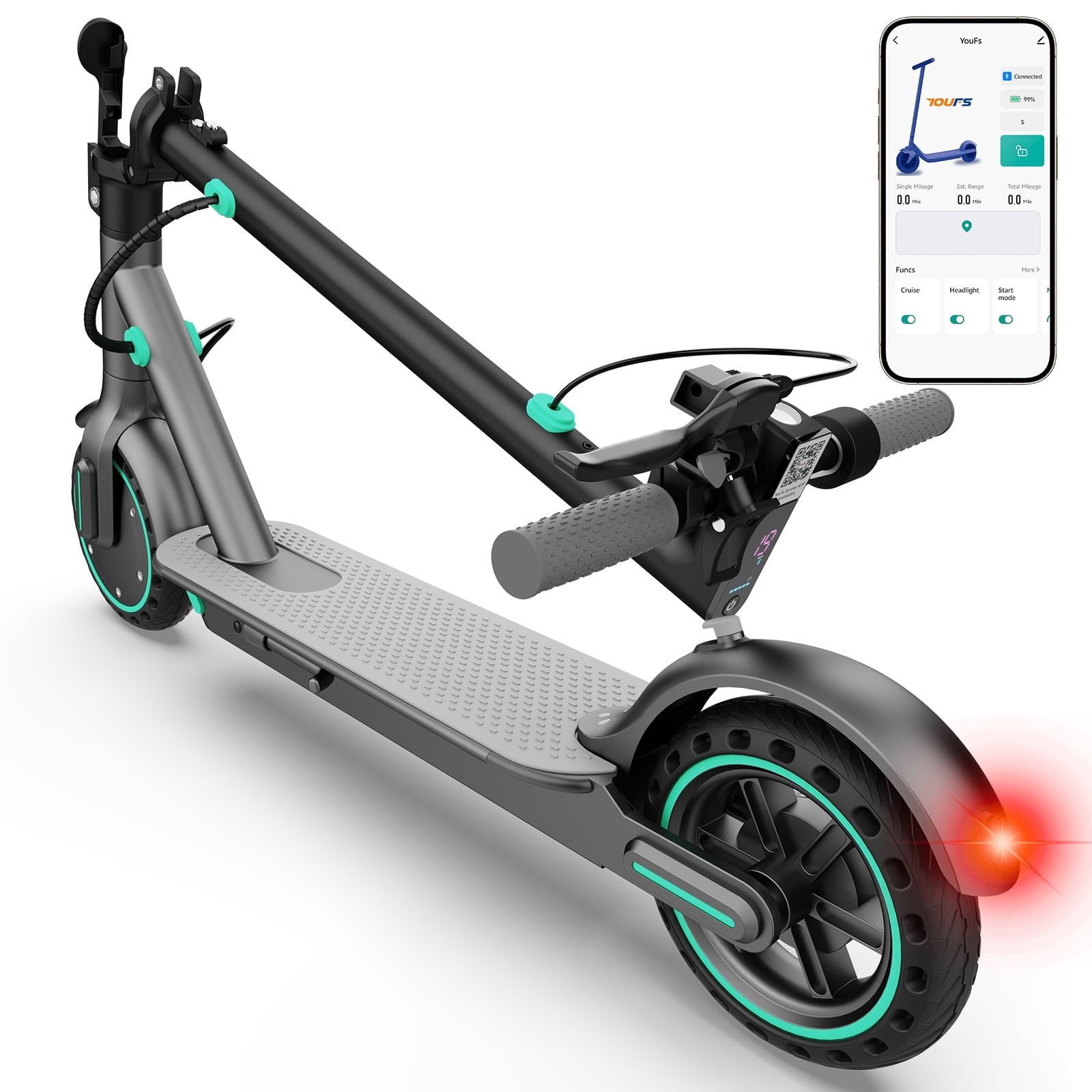 VortexRider 350W Electric Scooter for Adults,19MPH, 16Mile Range, 8.5" Solid Tires, Foldable Portable E-Scooter for Commute