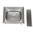 thumbnail image 6 of Single Bowl Commercial Utility Sink, Stainless Steel Freestanding Kitchen Sink with Storage Shelf Polished Silver, 6 of 8