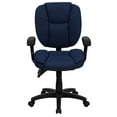 thumbnail image 6 of Flash Furniture Mid-Back Navy Blue Fabric Multifunction Swivel Ergonomic Task Office Chair with Pillow Top Cushioning and Arms, 6 of 6