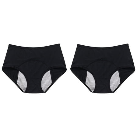 LWNYDPLSD 2 Pack High Waisted Underwear for Women Seamless Panties Bikini High Cut No Show Sexy Cheeky Leakproof Brief Bottoms Menstrual for Teens Girls Women Underwear