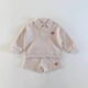 thumbnail image 1 of Conjunto de sudaderas con capucha coreanas para bebés, sudadera y pantalones cortos, 2 uds., para niños y niñas de 0 a 5 años, ropa de gofres para niños de primavera y otoño, 1 of 6