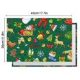 thumbnail image 5 of Green Christmas Santa and Snowman Pattern Summer Placemats Table Placemats Set Of 6-Linen Kitchen Washable Placemats Table Mats 11.8"x17.7" Non-Slip Heat Resistant, 5 of 5