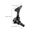 thumbnail image 2 of Mobestech 4Sets Bass Tuning Pegs Black Metal Key Knobs for Acoustic Bass Guitar Replacement Parts, 2 of 7