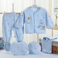 thumbnail image 2 of Baby Layette Gift Set Boy Boy Layette Set Unisex Baby Clothes 5 Piece Happy Rabbit Print Layette Sets Cotton Clothes Gift Set Kaprioy Toddler Suit for Boys 0-3 Months, 2 of 5