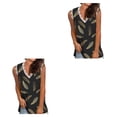 thumbnail image 3 of Qarigey Chaleco de algodón con cuello en V para mujer, camiseta sin mangas para vacaciones, bodas, citas, Top básico de verano, ropa transpirable tipo 6 L 2piezas Qarigey CBP366037, 3 of 5
