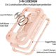 thumbnail image 2 of for iPhone 13 Pro Case with Stand for Women Silicone Protective Cover PC Bumper with Foldable Ring Kickstand Heavy Duty 3 in 1 Shockproof Phone Case C, 2 of 3