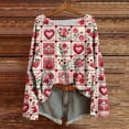 thumbnail image 4 of Rainbow Love Heart Womens Crewneck Sweatshirt Pullover Long Sleeve Shirts Tops Casual Tops Comfy Fall Fashion Outfits Winter Clothes 2025, 4 of 7