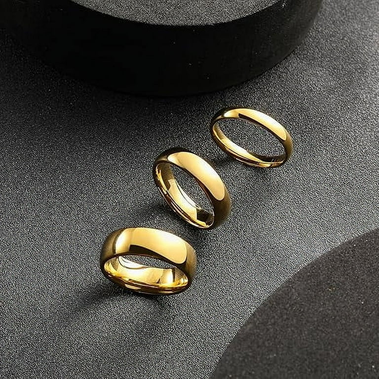 Gold Tungsten Ring 24k Gold Band King Will GLORY 6mm 24k Gold