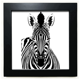 thumbnail image 1 of Solo simple Zebra animal Mesa de pared con marco cuadrado negro, 1 of 4
