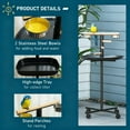 thumbnail image 3 of S-HOME Easy To Move Bird Stand With Wheels, Adjustable Height, Bird Feeder Station With Feed Bowls And Round Tray，Grey, 3 of 8
