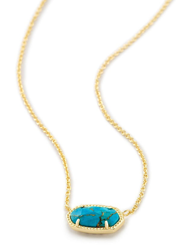 Kendra Scott Elisa Gold Pendant Necklace - Bronze Veined Turquoise ...
