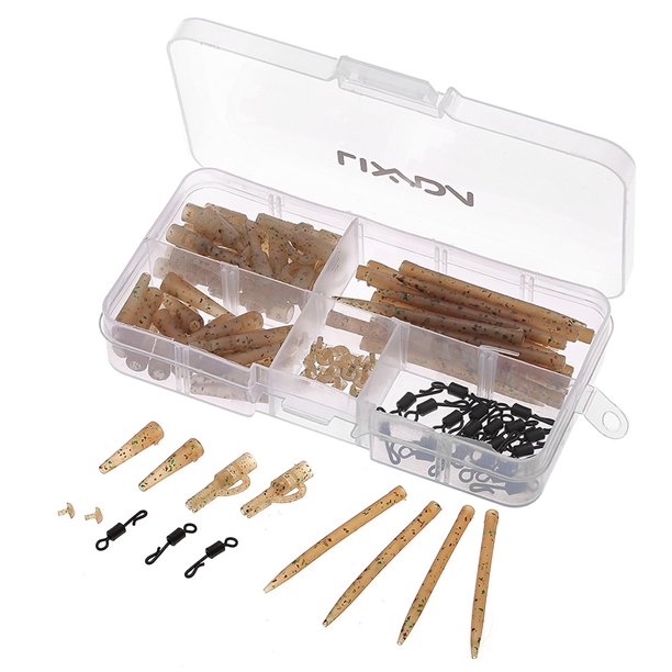 Mangas Lixada 100 unids Terminal Carp Fishing Tackle Clips de Plomo de Seguridad con Pines Tail Rubb Lixada Mangas